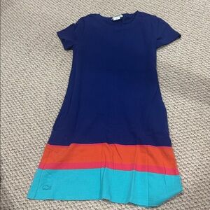 Lacoste Mini Dress S Blue 36 Peruvian Pima Cotton Pique